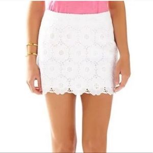 Lily Pulitzer White Eyelet Tate Skirt